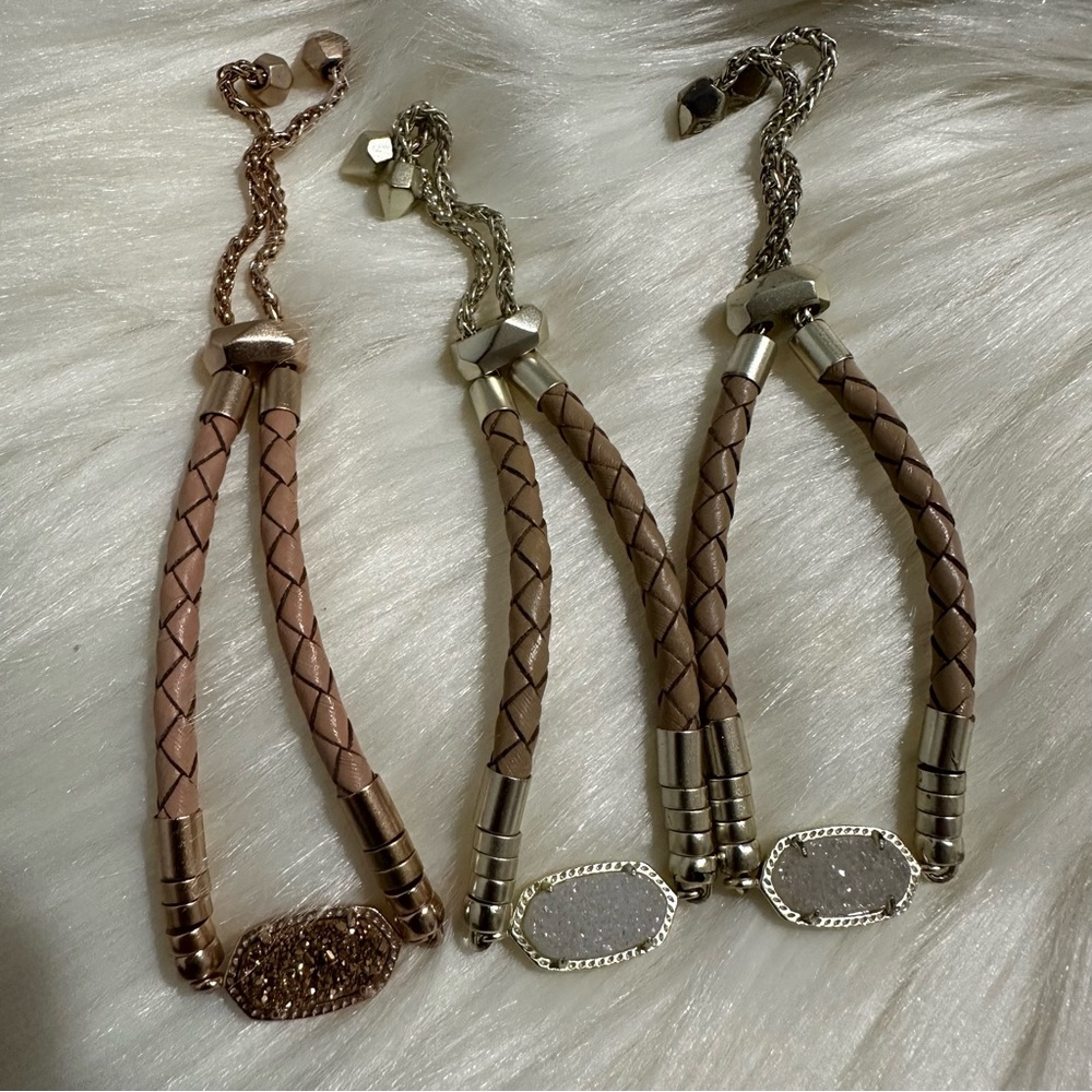 Kendra Scott Braided Leather Druzy Bracelets- Pick One